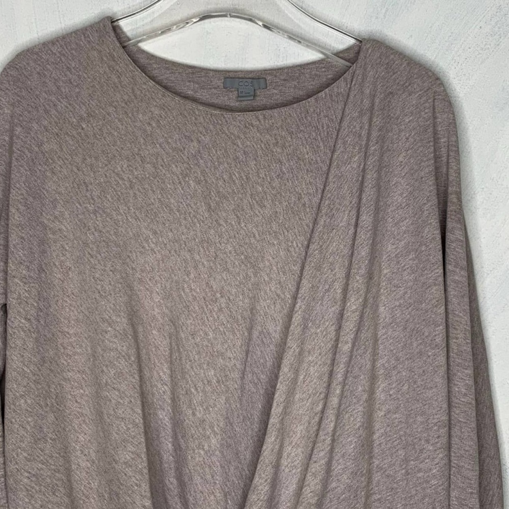 COS Heathered Draped Front Popover Top Small